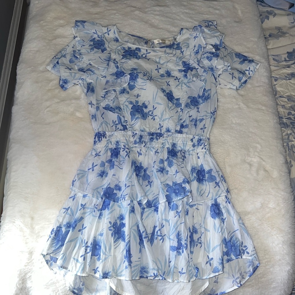 LoveShackFancy Natasha Mini Dress in Strong Current XS - Picture 3 of 5
